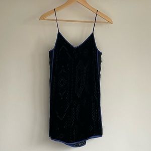 Rebecca Taylor sexy velvet and silk black minidress